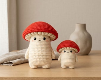 Mushroom Guy Amigurumi – Critter Stitch Crochet Pattern, No Sew Plush PDF