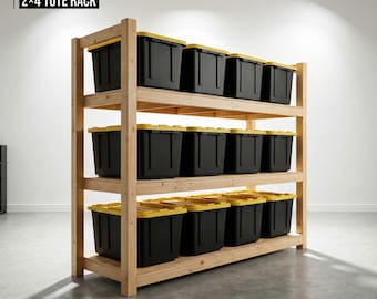 2x4 Gallon Storage Tote | Wood Organizer Build | Heavy-Duty Shelf System Woodworking Plans