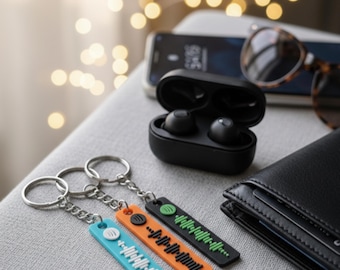2x Personalized Spotify Code Keychain Set | 3D Printed Music Gift, Title & Song/Playlist | Sustainable, Handmade in Germany