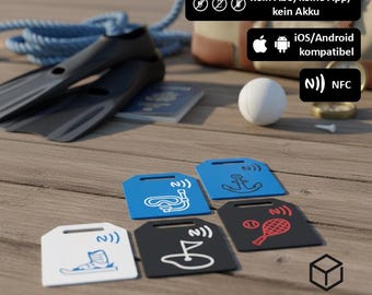 NFC Emojis Luggage Tags and Bag Tags – Personalized, Size S | 3D Printing | Luggage Tag