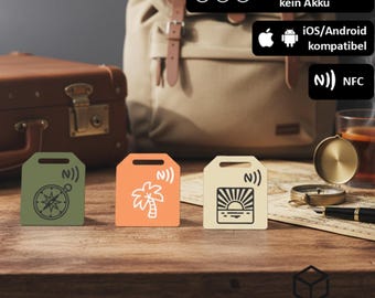 NFC luggage tag with your choice of emoji | Personalized & durable | 3D printed luggage tag | Custom suitcase tag | S
