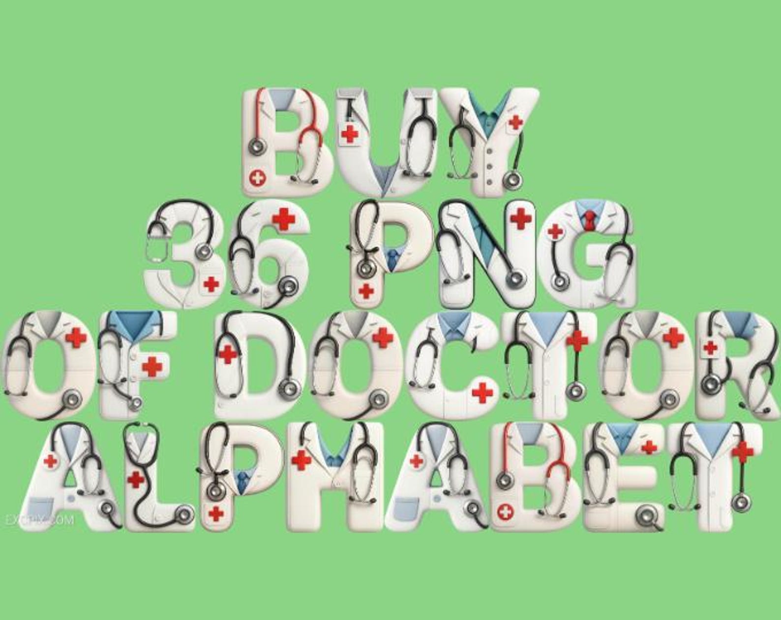 Doctors Letters Texture Doctor Alphabet Clipart Bundle, Medical Letters, Numbers (PNG Set) - Etsy