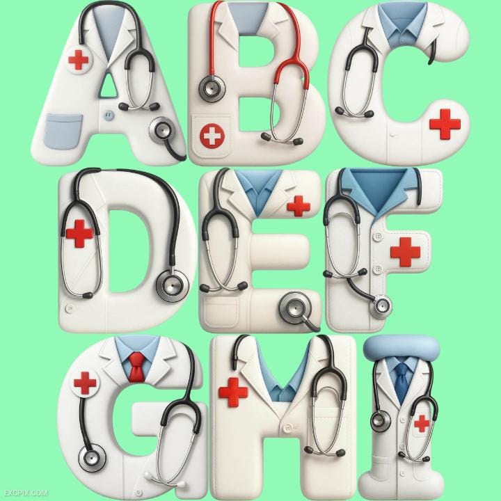 Doctors Letters Texture Doctor Alphabet Clipart Bundle, Medical Letters, Numbers (PNG Set) - Etsy