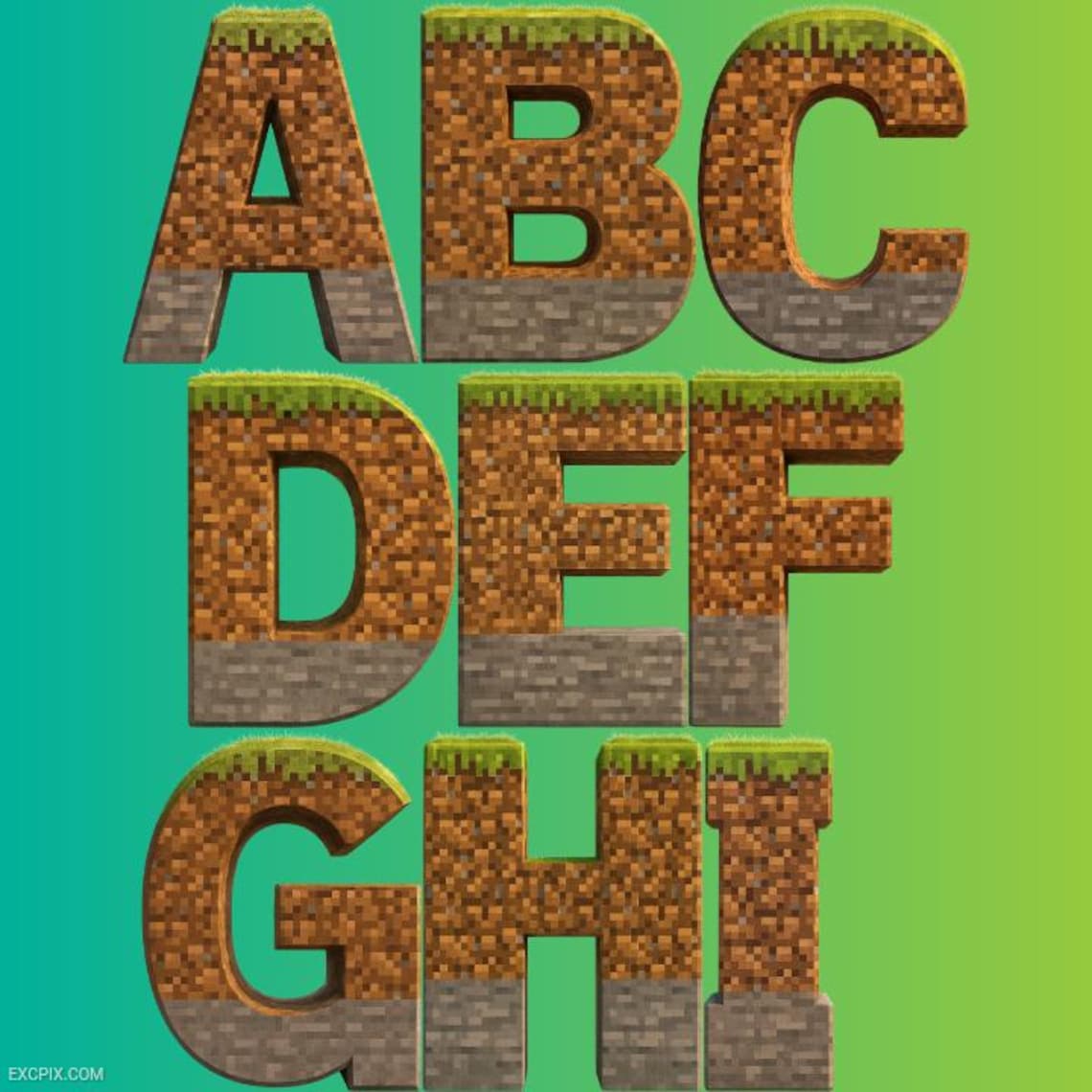 Minecraft Font Letter R Minecraft Style Block Font Alphabet Clipart AβZ With Numbers 0β9, Pixel ...