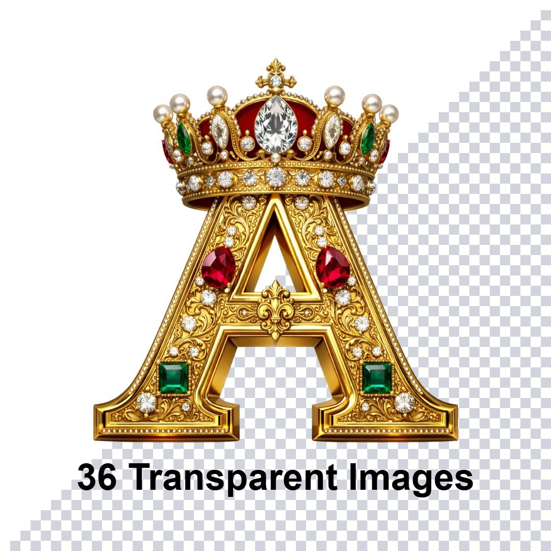 Royal Gold Lettering Golden Princess Alphabet Clipart, Royal Gold Letters PNG, Elegant Crown ...