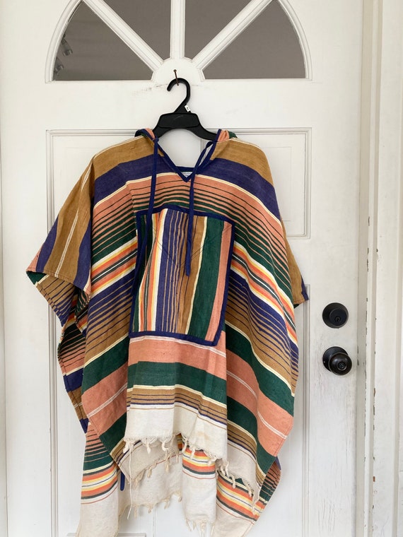 Vintage Striped Poncho/Blanket Coat