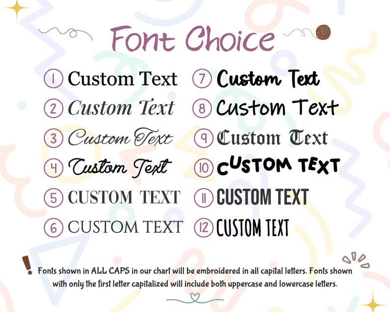 12 Different Font Options !