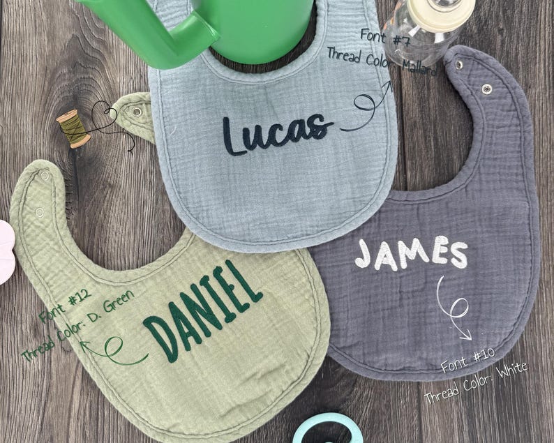 Personalized Name Embroidered Baby Bib
