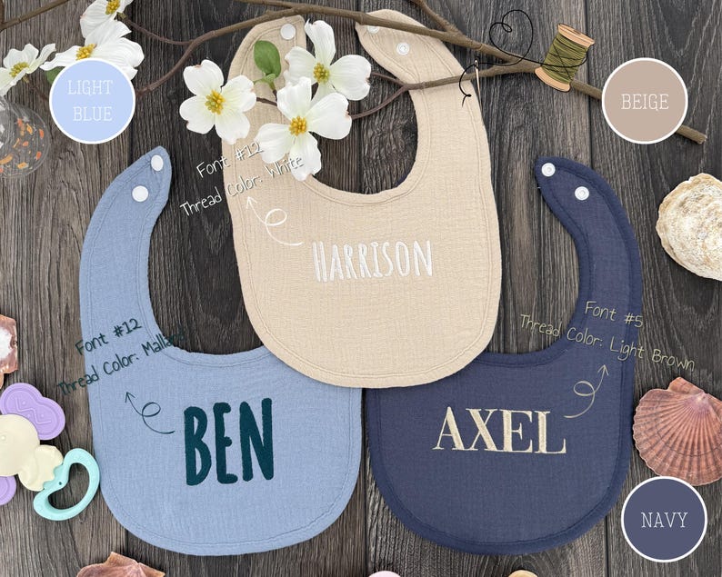 Personalized Name Embroidered Baby Bib