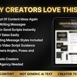 OnlyFans creator content toolkit showing benefits including captions, PPV message scripts, DM scripts, Fansly content ideas, solo creator content planner and engagement scripts for OnlyFans and Fansly creators
