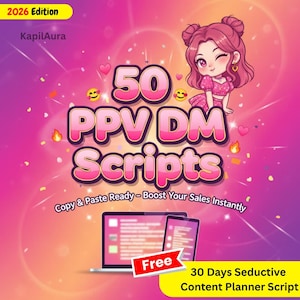 OnlyFans 50 PPV-berichtscripts | Ideeën voor PPV DM-ondertiteling voor OnlyFans Planner | Chatsjablonen voor fans om tips en verkopen te stimuleren