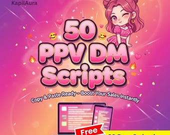 50 guiones de mensajes PPV de OnlyFans / Ideas de subtítulos para mensajes directos PPV para el planificador de OnlyFans / Plantillas de chat de Fansly para aumentar las propinas y las ventas