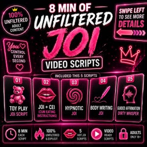 JOIビデオスクリプト - 5分、8分のCEIおもちゃプレイボディライティング催眠スクリプトバンドル、PPV DMセクスティングスクリプト、OnlyFans Fanslyロールプレイコンテンツ2027