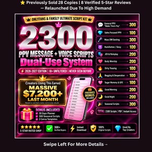 OnlyFans PPV Scripts & Voice Note Unfiltered Content Kit → Sexting Roleplay Body Worship JOI Promo Adult Scripts