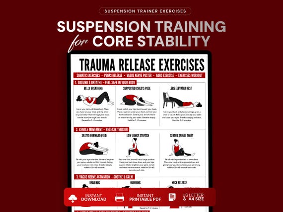 Suspension Training Workout, Suspension Trainer Exercises, Full Body Resistance Workout, Bodyweight Training Poster, Home Gym PDF