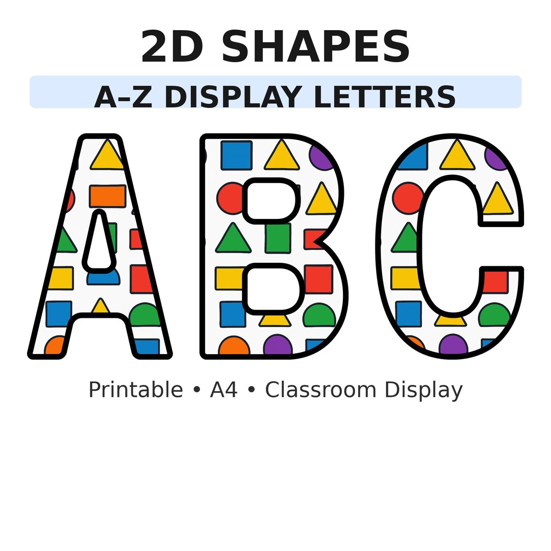 2D Shapes Display Letters A–Z - Etsy