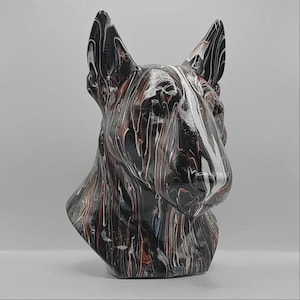 Hand Painted Bull Terrier Head in Custom Colours