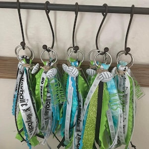 Custom Volleyball Bag Tag – Personalized with Name, Ribbons & Charm!