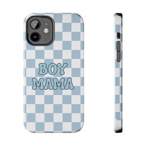 Boy Mama Mobilskal: Blårutigt iPhone & Samsung Skal bild 3