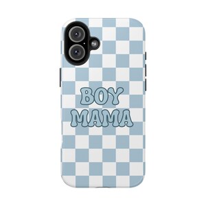 Boy Mama Mobilskal: Blårutigt iPhone & Samsung Skal bild 9