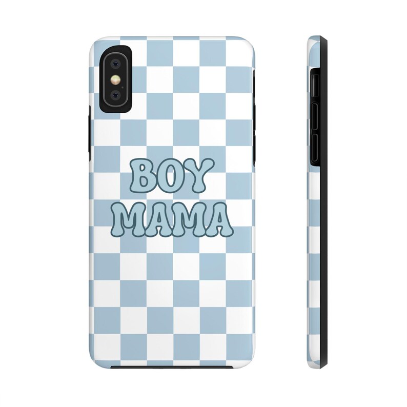 Boy Mama Mobilskal: Blårutigt iPhone & Samsung Skal bild 7