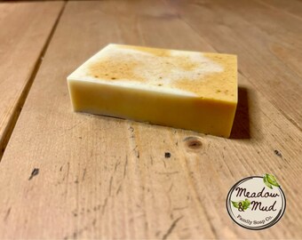 Citrus Goat Milk Soap: Tie Dye Morning Bar with Shea Butter and Turmeric