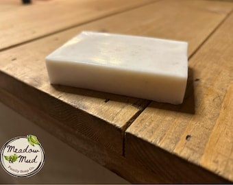 Pastilla de jabón de leche de cabra sin perfume / Consuelo para pieles sensibles con leche de avena y aceite de coco