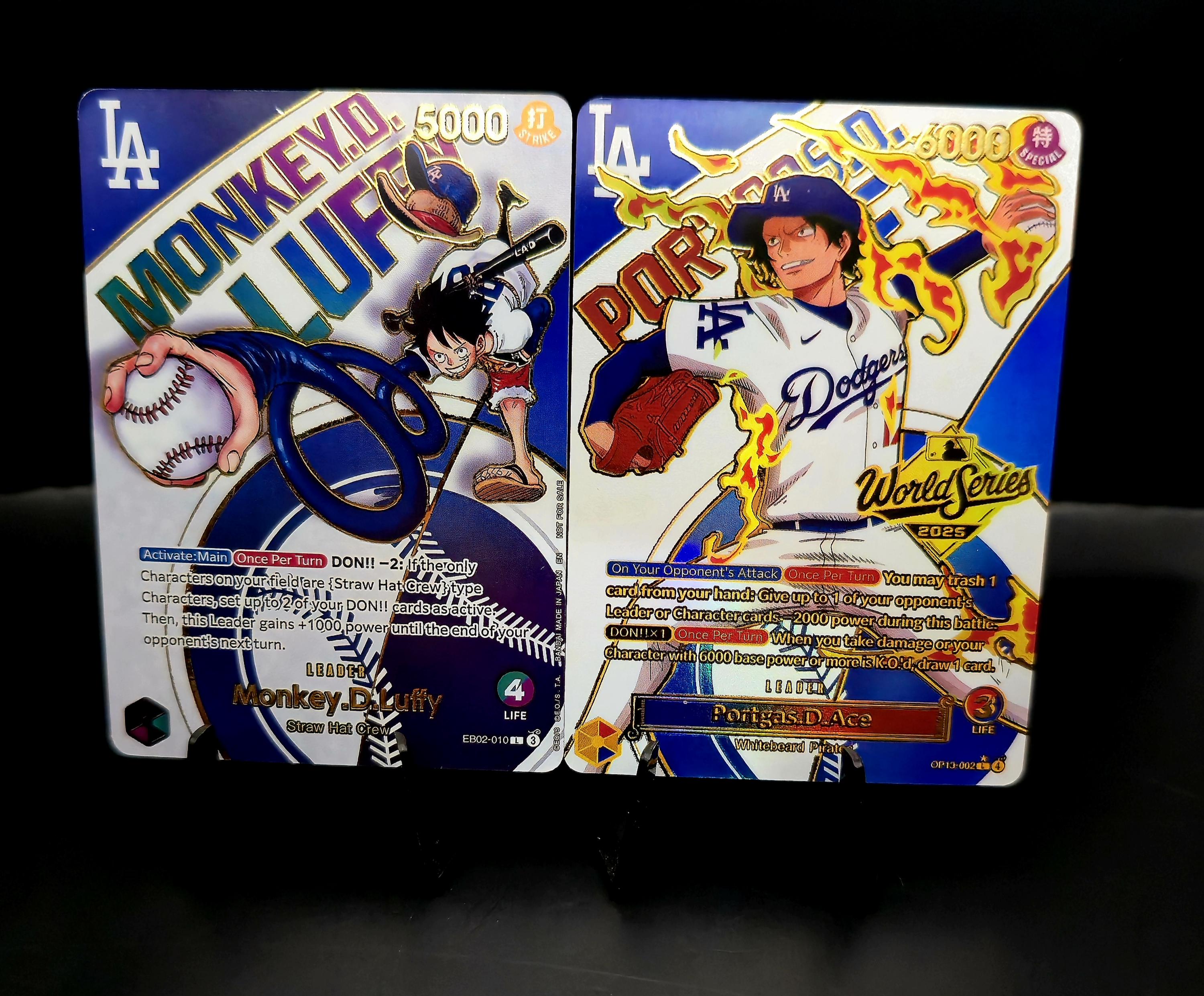 One Piece X LA Dodgers Monkey D. Luffy Holofoil Card With Texture