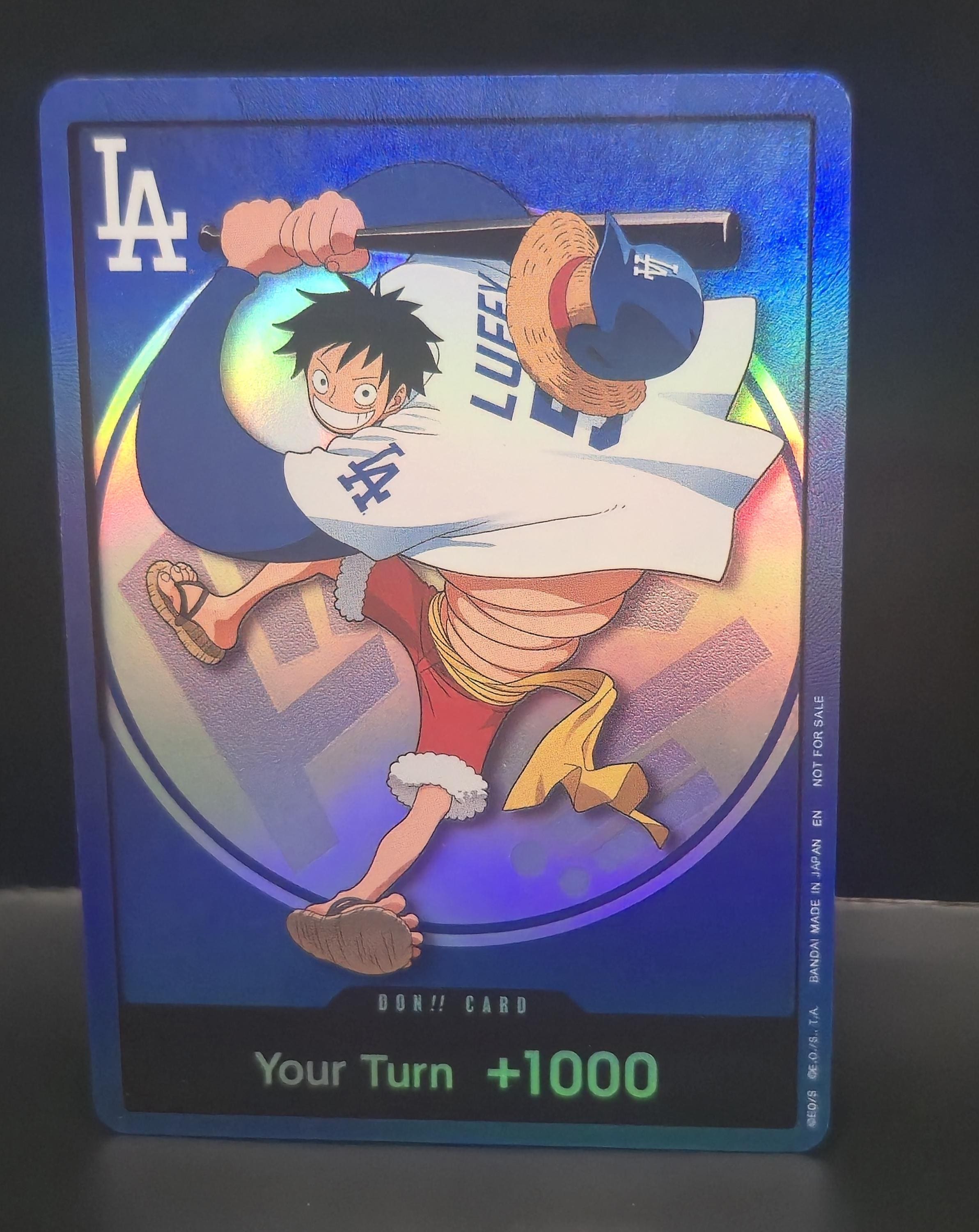 One Piece X LA Dodgers Monkey D. Luffy Holofoil Card With Texture