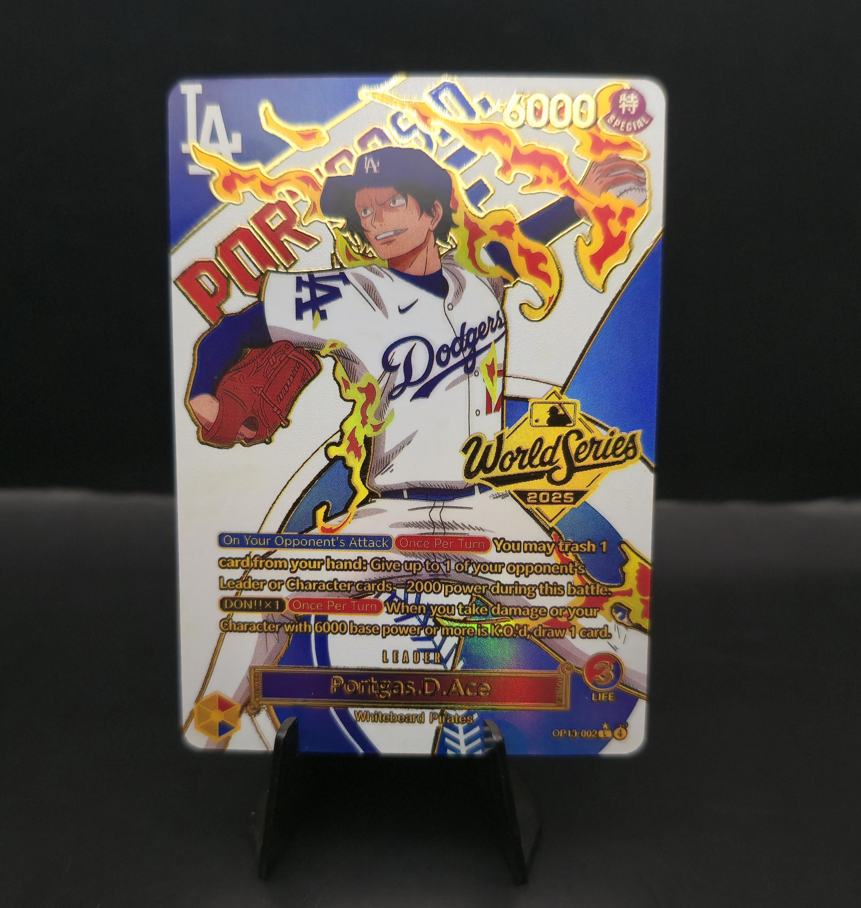 One Piece X LA Dodgers Monkey D. Luffy Holofoil Card With Texture
