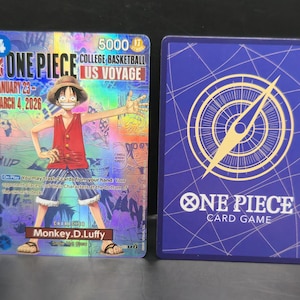 One Piece Monkey D. Luffy College Basketball US Voyage Promo Card Custom DIY