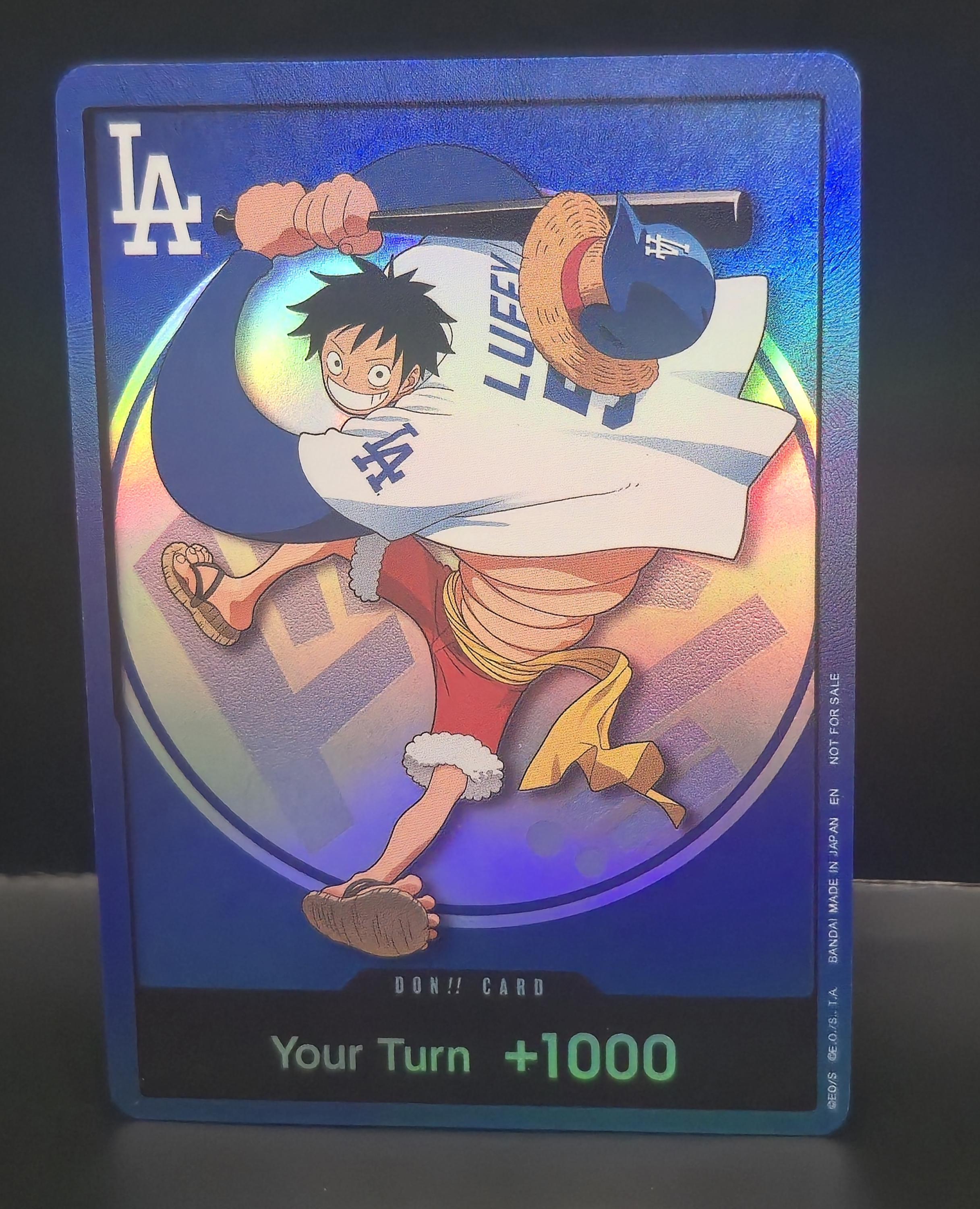 One Piece X LA Dodgers Monkey D. Luffy Holofoil Card With Texture