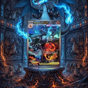 Mega Charizard X EX Holofoil Card with Texture (Custom Made) Phantasmal Flames