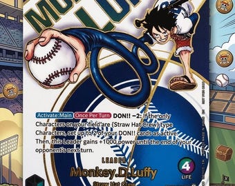 TEXTURED PROXY Dodgers X One Piece Monkey D Luffy Leader Cardone