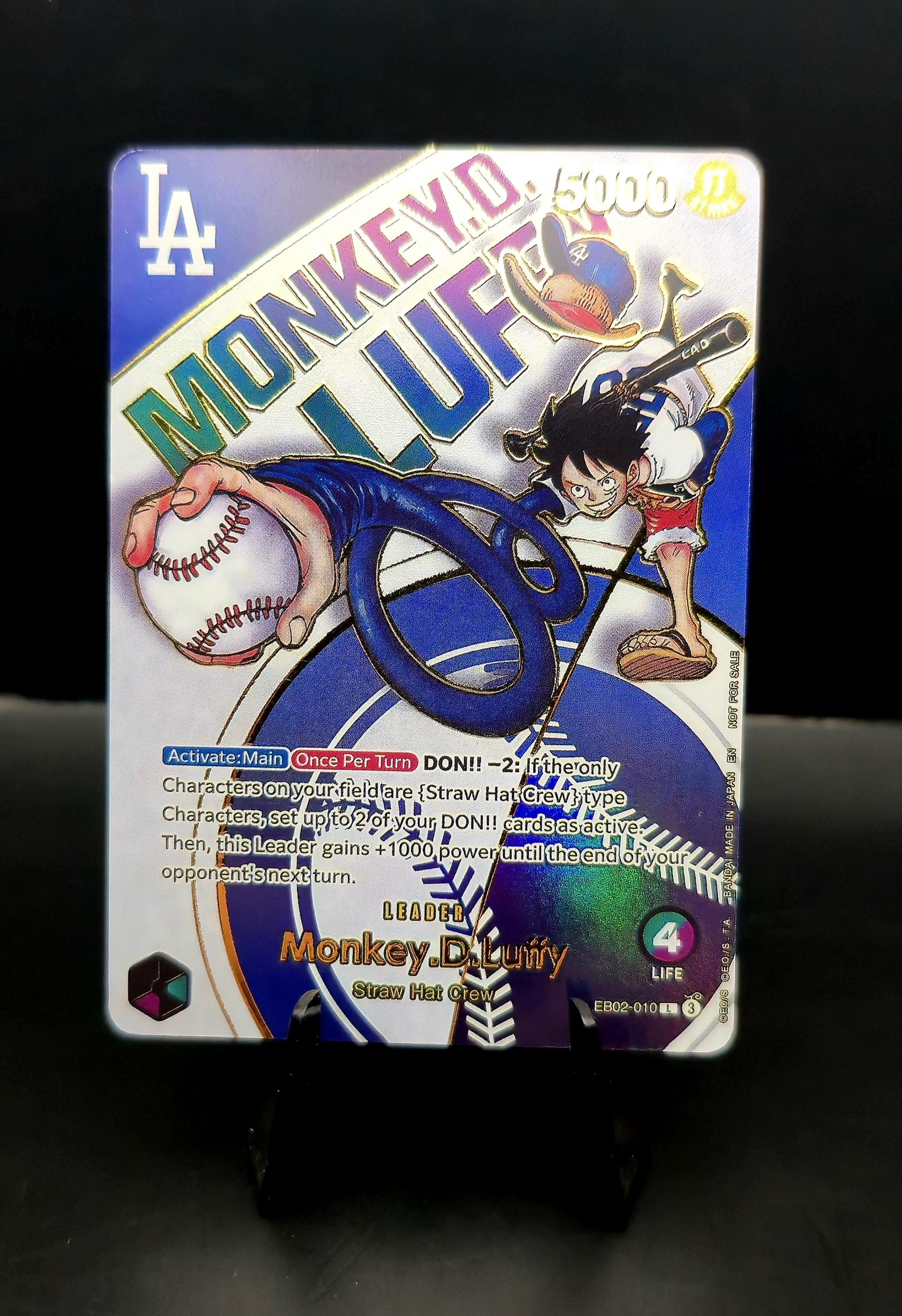 One Piece X LA Dodgers Monkey D. Luffy Holofoil Card With Texture
