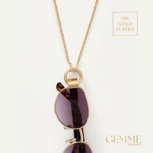 18-karaats vergulde zonnebril- of brillenketting | Elegante ketting met veilige bevestiging voor uw bril | Inclusief beschermend doosje