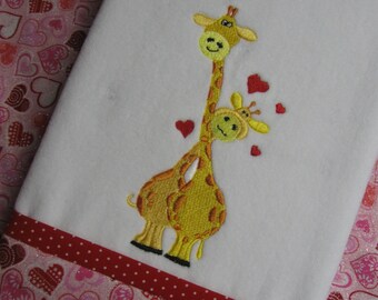 Handmade embroidered "Valentine's Day"  hand towel