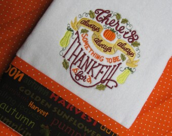 Handmade embroidered "Thanksgiving "Towel