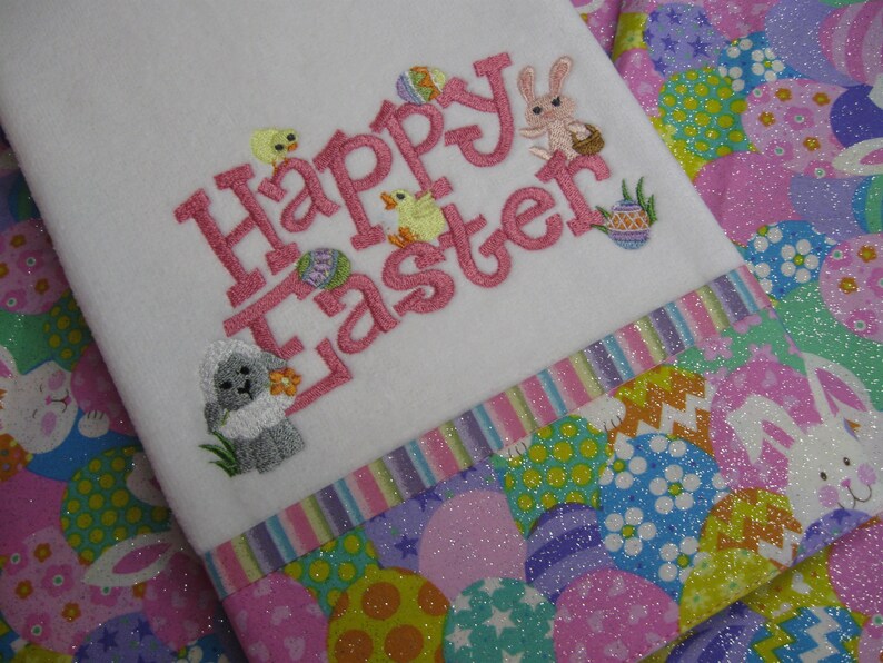 Handmade Embroidered happy Easter Hand Towel Etsy