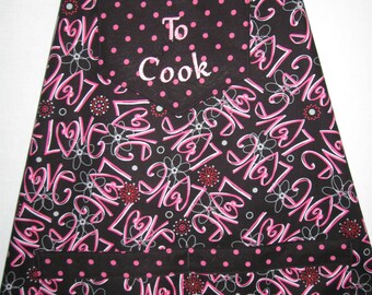 Custom handmade embroidered reversible  apron