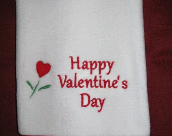 Valentine  machine embroidered premium towel