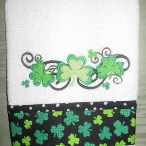 Handmade embroidered St. Parick&#39;s Day hand towel