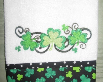 Handmade embroidered St. Parick's Day hand towel