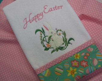 Embroidered "Happy Easter Towel