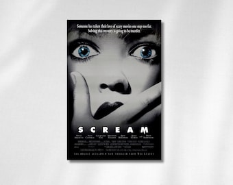 Póster de la película Scream / Impresión de película de terror de los 90 (descarga digital)