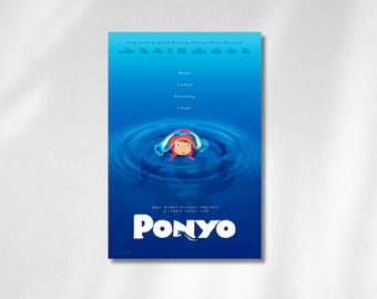 崖の上のポニョ アニメ映画ポスター | スタジオジブリ ウォールアート (デジタルダウンロード)