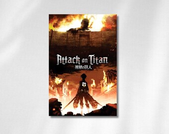 Póster de Attack on Titan / Arte mural del manga AOT, decoración de anime japonés (descarga digital)
