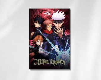 Póster del anime Jujutsu Kaisen / Impresión del manga de Gojo y Yuji, arte mural de anime japonés (descarga digital)