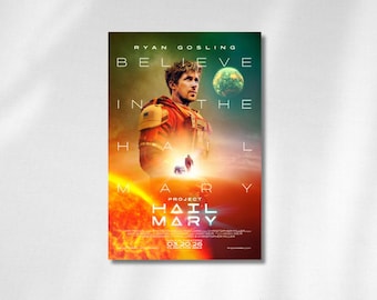 Póster de la película Proyecto Ave María / Lámina de película de ciencia ficción, Arte mural espacial (Descarga digital)