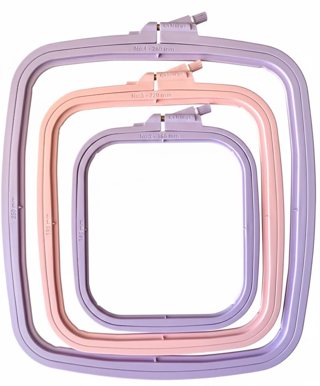 Pvc Hoop Style Frame 3 Pcs Set Genuine New Nurge Rectangle Plastic Embroidery Hoop Frames - Etsy